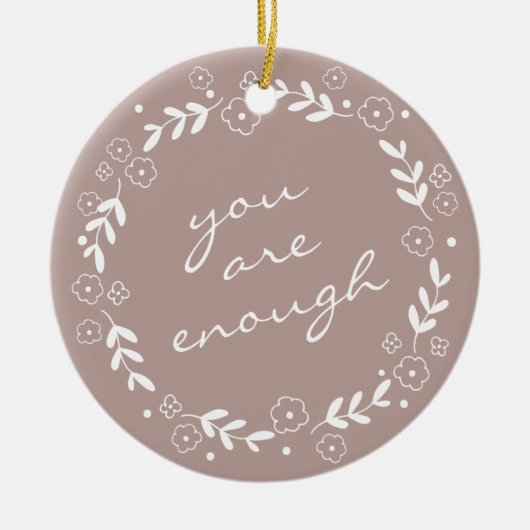 あなたは十分な引用文マスタイリッシューヴフローラリース セラミックオーナメント (正面)