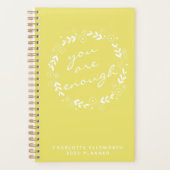 あなたは十分な引用文黄色のフローラ パーソナライズされた プランナー手帳 (正面)