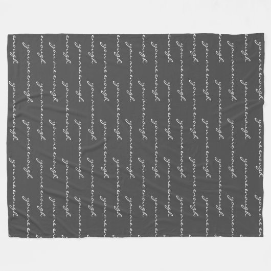 あなたは十分な感動的引用文白黒 フリースブランケット (正面(横))