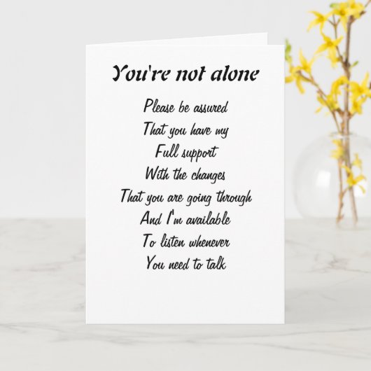 あなたは単独ではない カード (黄色い花)