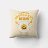 あなたは卵ママおもしろいかわいい漫画の笑顔の卵 クッション (裏面)