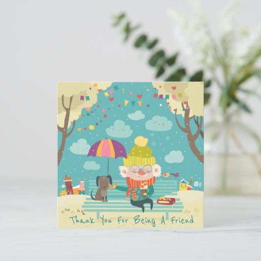 あなたは友人のホリデーカードになってくれてありがとう シーズンカード (スタンド正面)