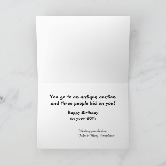 あなたは古いもし誕生日 カード (内部)