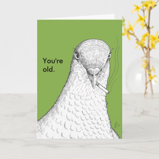 あなたは古くおもしろいな老齢期のユーモアのバースデー・カード カード (黄色い花)