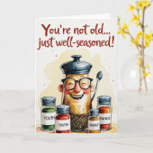 あなたは古くはない…ちょうど良い味付け!- おもしろい カード (黄色い花)