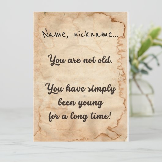 「あなたは古くはない…」誕生日カード (スタンド正面)