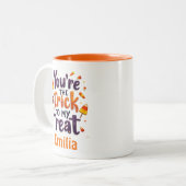 あなたは可愛い私のトリートネームのハロウィーン ツートーンマグカップ (正面左)