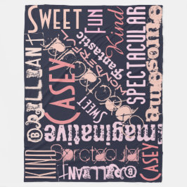 あなたは名素晴らし前はネイビパーソナライズされたピンク フリースブランケット