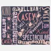 あなたは名素晴らし前はネイビパーソナライズされたピンク フリースブランケット (正面(横))