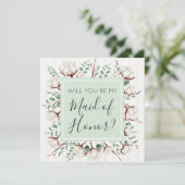 あなたは名誉のメイドになりますか？ ラスティック サザン コットン 招待状 (スタンド正面)