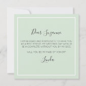 あなたは名誉のメイドになりますか？ ラスティック サザン コットン 招待状 (裏面)