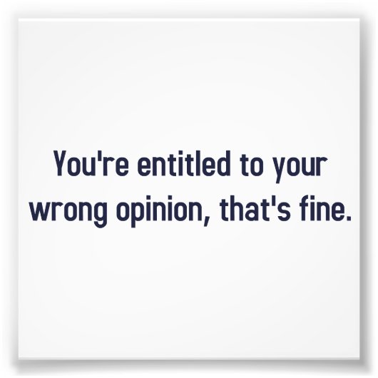 あなたは君の意見を間違える資格がある素晴らし フォトプリント            (正面)