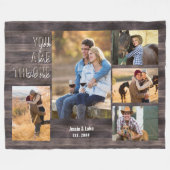 あなたは唯一の5フォトコラージュの木素朴材 フリースブランケット (正面(横))