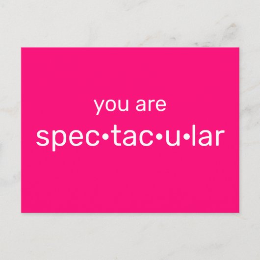 あなたは壮大なホットピンクの明るい赤紫色ミニマルだ ポストカード (正面)