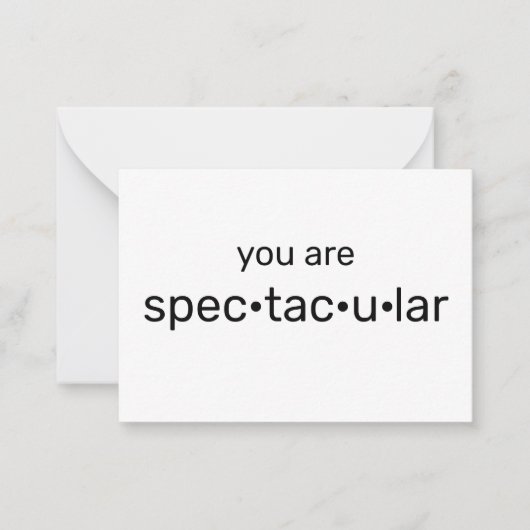 あなたは壮観でクール白黒 ノートカード (正面)