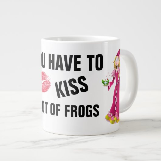 あなたは多くのカエルのキスジャンボコーヒーマグしなければならない ジャンボコーヒーマグカップ (正面右)