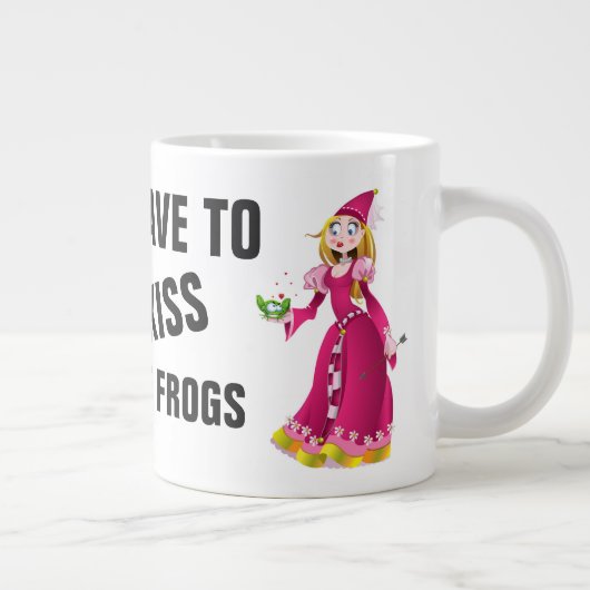 あなたは多くのカエルのキスジャンボコーヒーマグしなければならない ジャンボコーヒーマグカップ (右)
