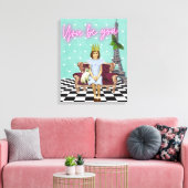 あなたは女の子の芸術を力ポップ・アートの付ける キャンバスプリント (インサイチュ (リビング))