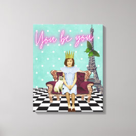 あなたは女の子の芸術を力ポップ・アートの付ける キャンバスプリント