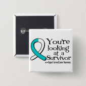 あなたは子宮頸がんを克服した人を見ている 缶バッジ (正面&裏面)