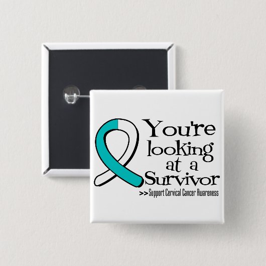 あなたは子宮頸がんを克服した人を見ている 缶バッジ (正面&裏面)