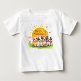 あなたは子犬と共に私の太陽です ベビーTシャツ