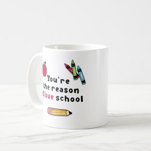 あなたは学校の先生評価が大好き コーヒーマグカップ (正面左)