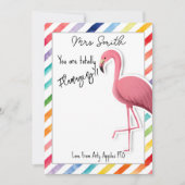 あなたは完全に素晴らしい フラミンゴ ギフト券 招待状 (正面)