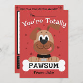 あなたは完全にpawsumキッズバレンタインデーのカード 招待状 (正面/裏面)