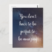 あなたは完璧である必要がない – ナイトスカイ引用文 ポストカード (正面/裏面)