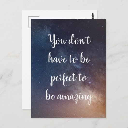 あなたは完璧である必要がない – ナイトスカイ引用文 ポストカード (正面/裏面)