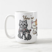 あなたは完璧な猫のアニメとハート コーヒーマグカップ (左)