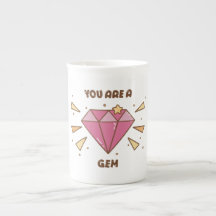 あなたは宝石 かわいい モチベーション ピンクの宝石 コーヒーマグ