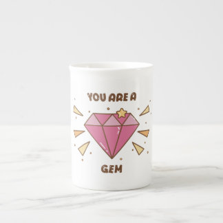 あなたは宝石 かわいい モチベーション ピンクの宝石 コーヒーマグ ボーンチャイナマグカップ