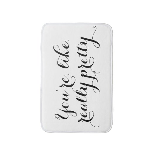 あなたは実際にかわいらしくおもしろいな引用文の白黒のように バスマット (正面縦)