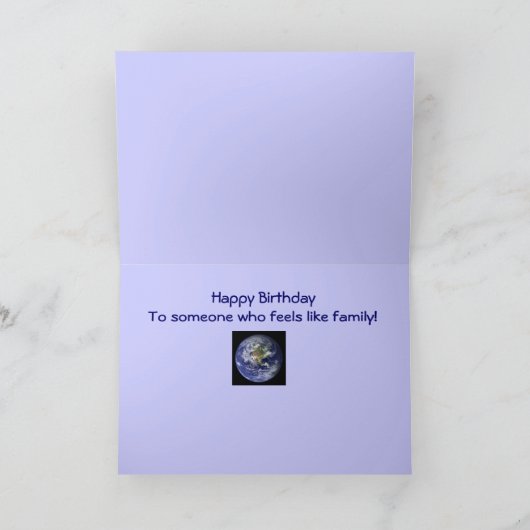 あなたは家族と同じ:ハッピーバースデー カード (内部)