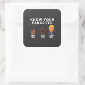 あなたは寄生虫のアンチトランプのユーモア政治を知る スクエアシール (バッグ)