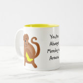 あなたは常にモンキーのまわりに`n ツートーンマグカップ (正面左)