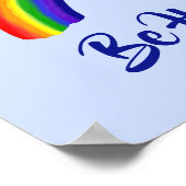 「あなたは幸せになれる価値がある」明るいレインボープリント ポスター (角)