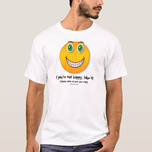 あなたは幸せ-おもしろいな顔のTシャツ Tシャツ (正面)