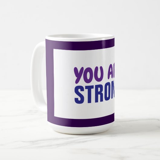 あなたは強い紫の青の持続の励ましである コーヒーマグカップ (正面左)
