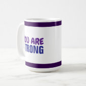 あなたは強い紫の青の持続の励ましである コーヒーマグカップ (正面左)
