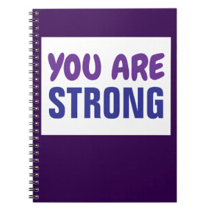 あなたは強い紫の青の持続の励ましである ノートブック