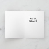 あなたは強い – アーやる気を起こさせるト感動的 カード (内部)