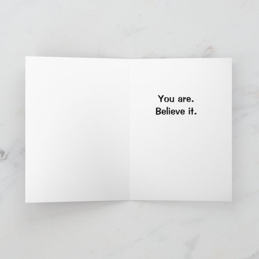 あなたは強い – アーやる気を起こさせるト感動的 カード (内部)