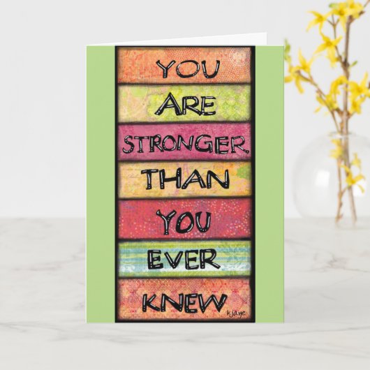 あなたは強い – アーやる気を起こさせるト感動的 カード (黄色い花)