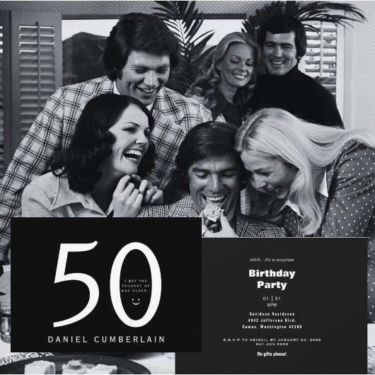 あなたは彼がもっと年上だと思ったに違いない 面白い 黒い誕生日 招待状