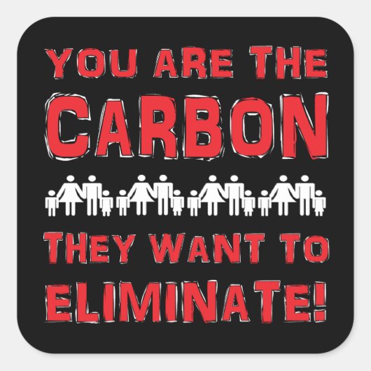 あなたは彼らが排除したい炭素だ! スクエアシール (正面)