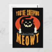 あなたは忍び寄るミオウ |ハロウィーンブラックキャットパン ポストカード (正面/裏面)