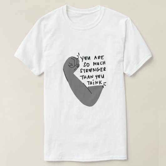 あなたは思っているより強い - エンパワーメントのタイポグラフィ Tシャツ (デザイン正面)